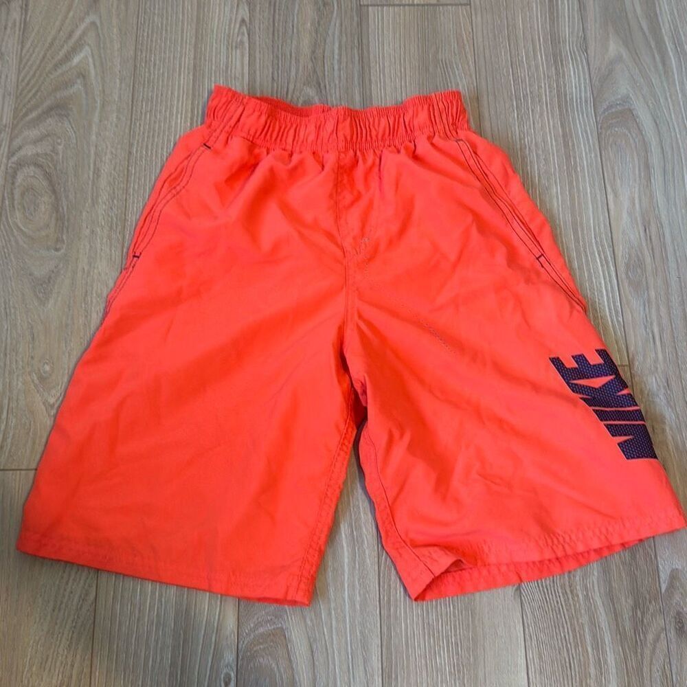Nike boys orange and blue swim trunks size medium‎